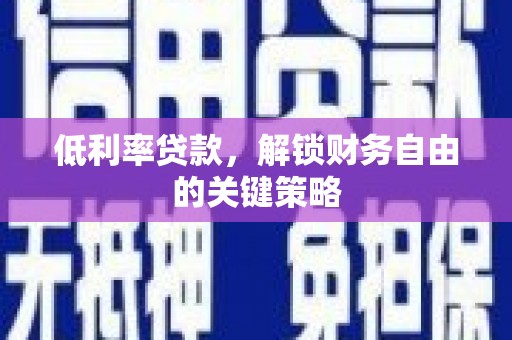 兴隆低利率贷款，解锁财务自由的关键策略