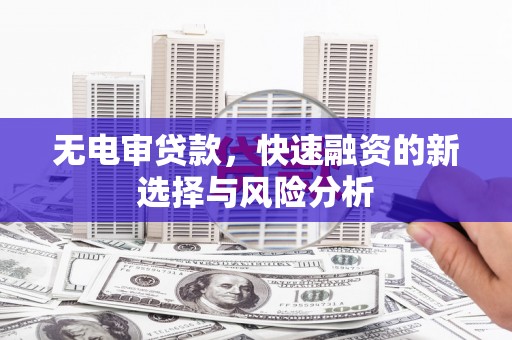 兴隆无电审贷款，快速融资的新选择与风险分析